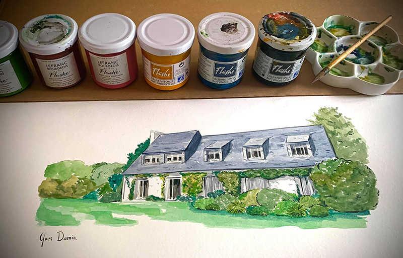aquarelle de Normandie