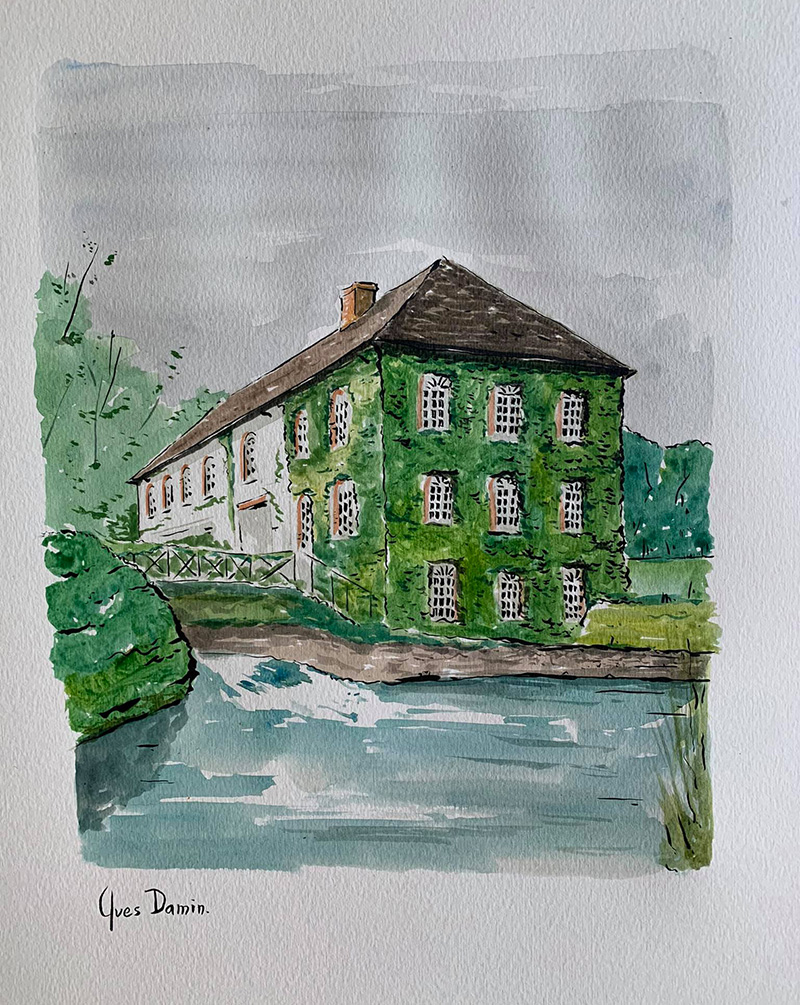 aquarelle maisons normande