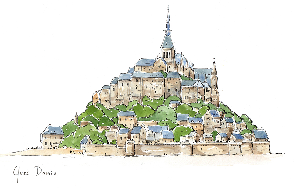 Aquarelle Mont T-Michel