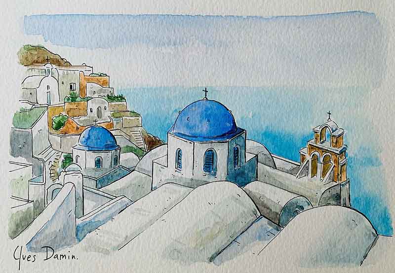 paysage grec Santorin
